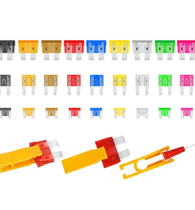306PCS Fuse Car Kit Standard+Mini+Low Profile Mini Blade Fuse Assortment 5A/7.5A/10A/15A/20A/25A/30A/35A/40A Automotive Fuse Insert Insurance of Xenon Piece Lights