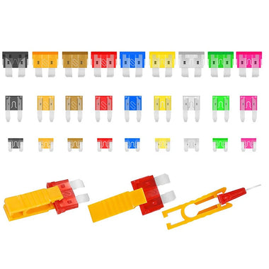 306PCS Fuse Car Kit Standard+Mini+Low Profile Mini Blade Fuse Assortment 5A/7.5A/10A/15A/20A/25A/30A/35A/40A Automotive Fuse Insert Insurance of Xenon Piece Lights