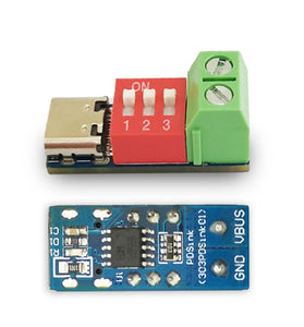 USB-C PD Trigger Board Module PDSink PD Decoy QC PD Fast Charging Test Board Adjustable Voltage 5~20V Dial Code Adjustment