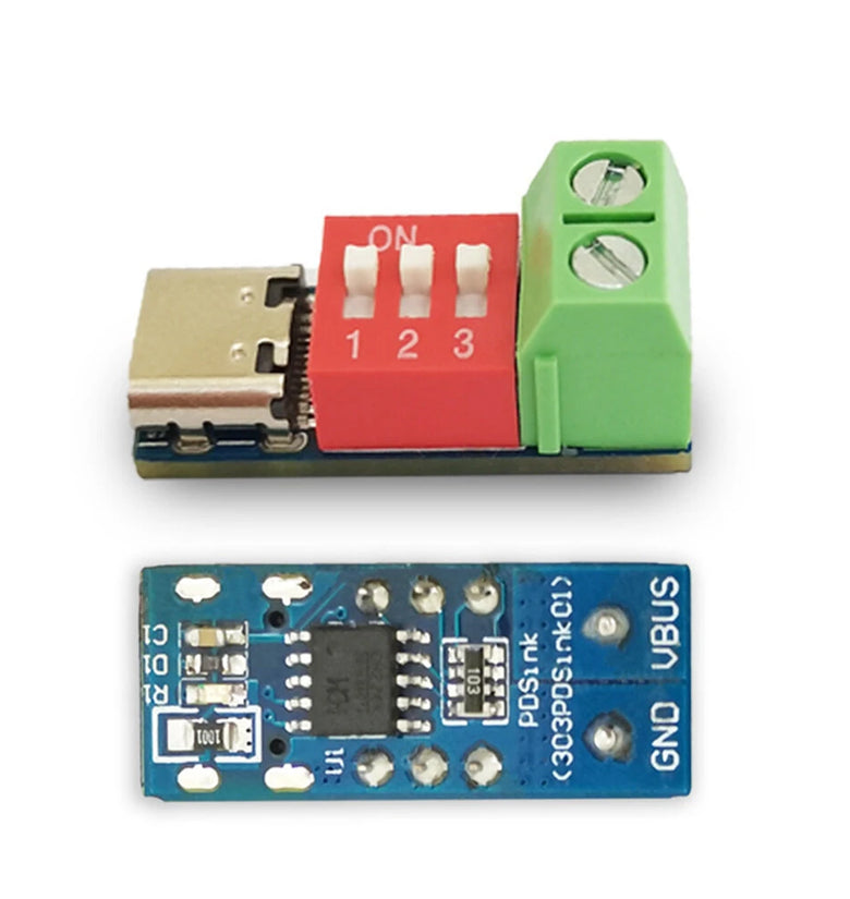 USB-C PD Trigger Board Module PDSink PD Decoy QC PD Fast Charging Test Board Adjustable Voltage 5~20V Dial Code Adjustment