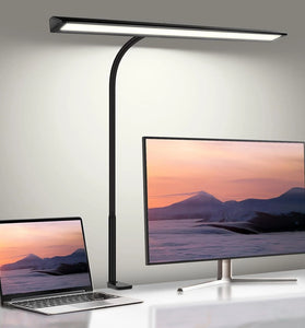 LED Desk Lamp with Clamp 25 Lighting Modes Eye-Caring USB Powered Flexible Gooseneck Adjustable Color and Brightness Timer Function Energy Efficient for Office Home Reading Study