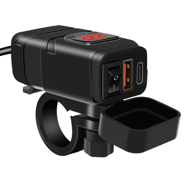 12V-24V QC3.0 Motorcycle USB Charger Adapter with Switch Voltmeter Socket Motor Charger Waterproof For Phone GPS