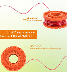 12PCS WA0010 Edger Spools Replacement for Worx Trimmer Spool Line Trimmer Line Refills 0.065 inch Suitable for Worx String Trimmers