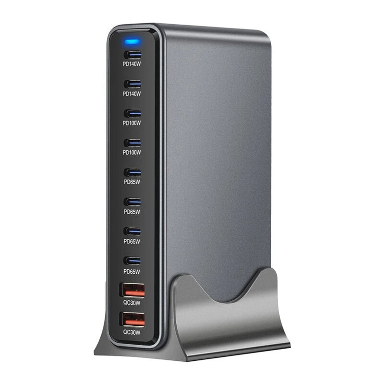 [GaN Tech] Bakeey YMX-800W 800W 10-Port USB PD Charger 2USB-A+8USB-C PD QC Fast Charging Desktop Charging Station EU Plug US Plug for iPhone 16 Pro Max 15 14 13 Pro for Huawei Pura X for Xiaomi 15 Ultra for Samsung Galazy S25 Ultra