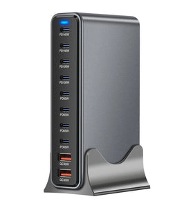 [GaN Tech] Bakeey YMX-800W 800W 10-Port USB PD Charger 2USB-A+8USB-C PD QC Fast Charging Desktop Charging Station EU Plug US Plug for iPhone 16 Pro Max 15 14 13 Pro for Huawei Pura X for Xiaomi 15 Ultra for Samsung Galazy S25 Ultra