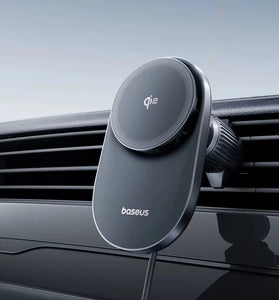 Baseus PrimeTrip VC1 Pro Qi2 15W Magnetic Wireless Car Charger Mount Built-in Cooling Fan Fast Charging for iPhone 16 15 14 for Samsung Xiaomi Air Vent Phone Holder
