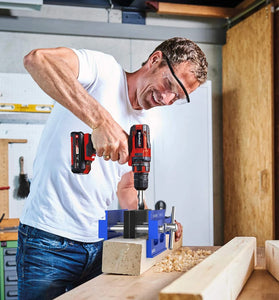 Metric/Imperial Scale Self-Centering Doweling Jig Kit Drill Jig For Straight Holes Biscuit Joiner Set With 6 Drill Guide Bushings Adjustable Width