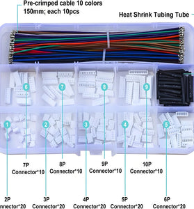 ZH1.5MM Connector Kit with Pre-crimped Cable 10 Colors 2345678910P Housing Box JST Wire Socket Crimp Terminal for DIY Projects Robotics Arduinos