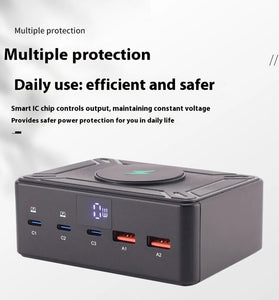 Bakeey 818D 190W 5-Port USB PD Charger 2USB-A+3USB-C PD QC3.0 Fast Charging Desktop Charging Station with 15W Wireless Charger Pad EU Plug for iPhone 17 17 Pro 16 15 14 Pro Max for Huawei Pura 80 Ultra for XIAOMI for SAMSUNG