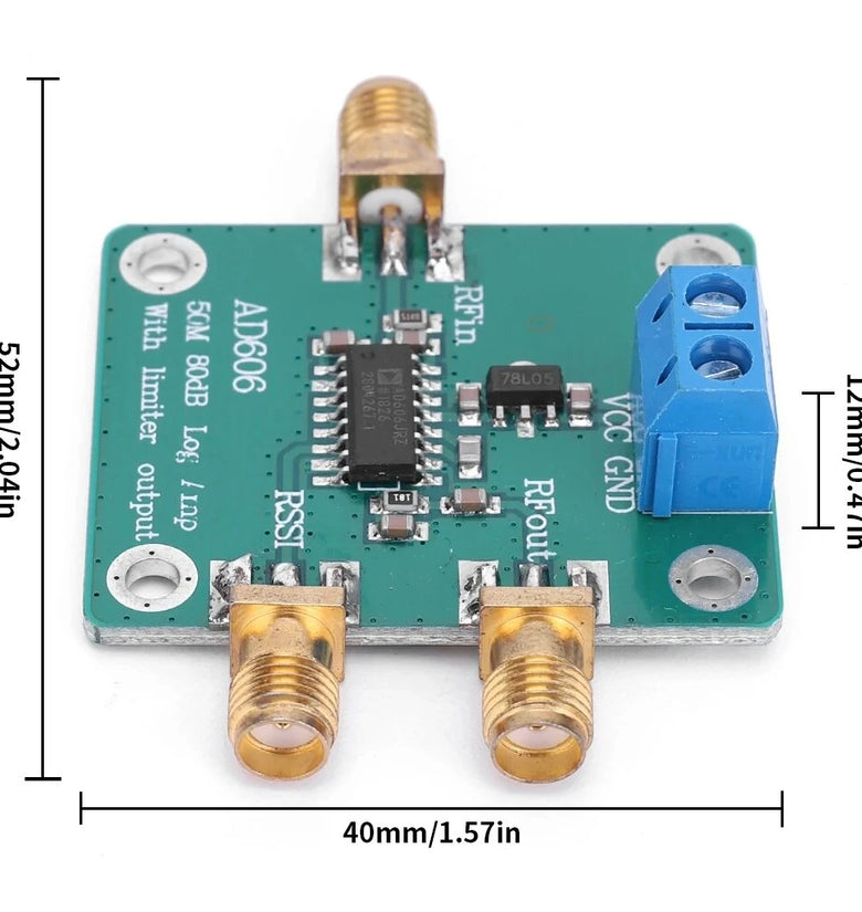 AD606 Log Amp Module Low Power 80dB Demodulation Logarithmic Amplifier Detector Adjustable Limiter for Sonar Ultrasonic