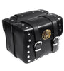 Motorcycle PU Leather Side Saddle Bags Saddlebags Luggage Black For Harley