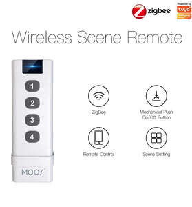 Moes Tuya Smart Zigbe Scene Switch 4 Gang 12 Scenes Remote Tuya Zigbe Hub Required No Control Devices Limitation