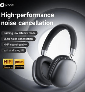 PICUN F5 ANC Headset bluetooth Headphone -25dB Active Noise Cancelling 40mm Large Drivers HiFi Stereo AAC Audio Low Game Delay Headphones with Mic