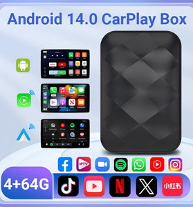 3-IN-1 Wireless Android14 Carplay Android Auto Adapter Upgrade Plug&Play For Youtube Netflix Dongle Wireless Car AI TV BOX