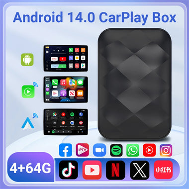 3-IN-1 Wireless Android14 Carplay Android Auto Adapter Upgrade Plug&Play For Youtube Netflix Dongle Wireless Car AI TV BOX