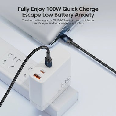 Toocki 100W Type-C to Type-C Cable QC4.0 Fast Charging Data Transmission Thick Wire Core Line 0.5M/1M/2M Long for Huawei Mate50 for Xiaomi Mi13 for Samsung Galaxy Z Flip 4 for OPPO Reno8 for Pad Air4 10.9