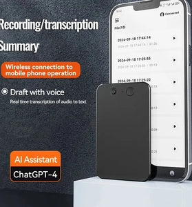 A3 AI Voice Recorder 64GB AI ChatGPT-4 Intelligent Voice Recorder Audio App Phone Call Record Transcribe Summarize Voice to Text conversion Device