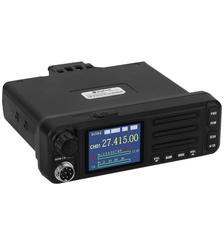 HamGeek 6699 CB Radio Mobile Transceiver 1-30MHz Frequency FM AM CW SSB Modes Adjustable Power Small Size Professional Communication Device