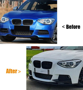 Car Front Bumper Lip Spoiler Splitter Glossy Black for BMW 1 Series F20 F21  Early M-Sport 2012-2014