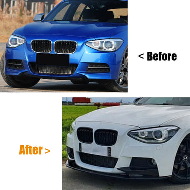 Car Front Bumper Lip Spoiler Splitter Glossy Black for BMW 1 Series F20 F21  Early M-Sport 2012-2014