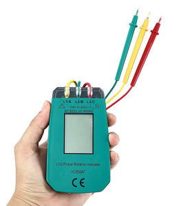 3 Phase Tester Digital Phase Indicator Detector LED Phase Sequences Meter Voltage Tester 40V~600V AC