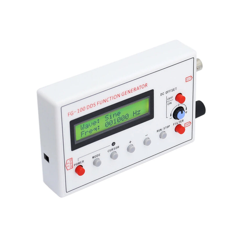 FG-100 DDS Function Signal Generator 1Hz-500kHz Frequency Range Portable Waveform Generator 50 Ohm Output Impedance