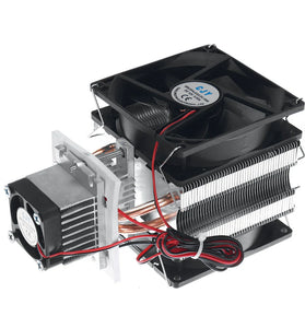 12V 10A Two-tube Cooler Semiconductor Refrigeration Cooling System DIY Kit for Mini Air Conditioner with Power Supply