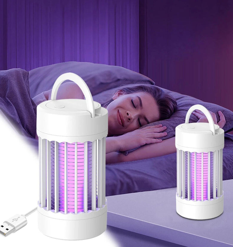 2 In 1 Portable Mini USB Rechargeable Mosquito Killer Lamp Small Night Light Bug Zapper Light Anti-Mosquito Lamp Electric Shock Mosquito Repellent Lamp