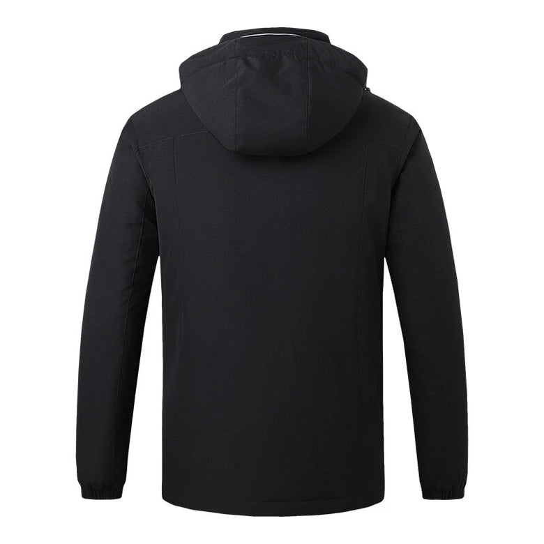 Winter Smart Heated Cotton Jacket For Men Warm Plus Velvet Thickened Down Cotton Jacket Heating USB Charging Outdoor Jacket