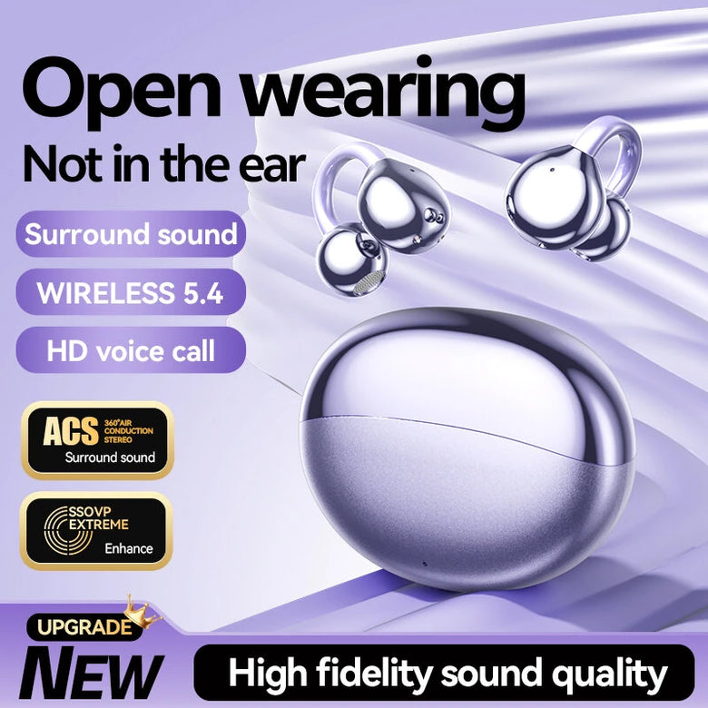 FEIYUE Wireless bluetooth 5.4 Earphone Spatial Sound Directional Sound HD Calling 60H Playback Open-ear Earclips Sports Headphones