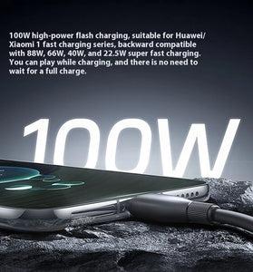 Baseus Ultra-fast Series 6A 100W USB-A to Type-C Cable Fast Charging Data Transmission Copper Core Line 1M/2M Long for iPhone 16 16 Pro 15 Pro Max for Huawei Pura X for Xiaomi 15pro for Samsung Galaxy S25 Ultra