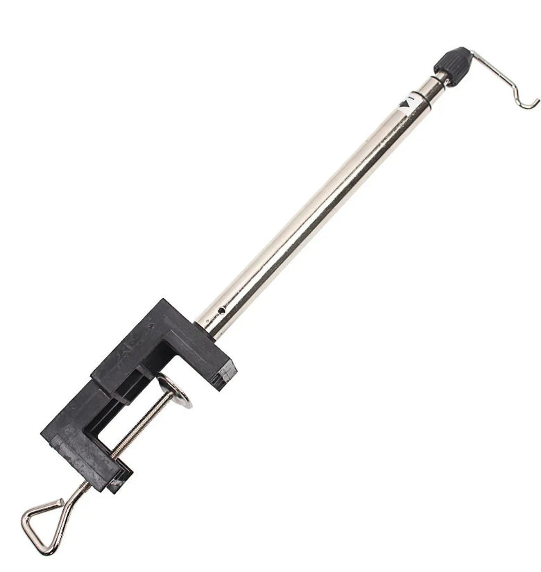 Holder Hanger with Stand Clamp Stand Rotary Tool Holder Adjustable Height 10-28 Inches Table Clamp with 360 Degree Swivel Chrome Finish Non Scratch Base