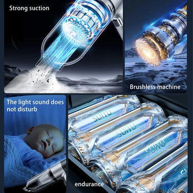 SUITU Brushless 100W 80000rpm Cordless Handheld Vacuum Cleaner Small Mini Car Auto Home Wireless