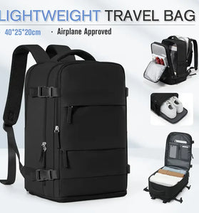 40*25*20cm Waterproof Nylon Travel Backpack 180 Open Design Laptop Clothing Shoes Compartment Luggage Bag with Trolley Strap