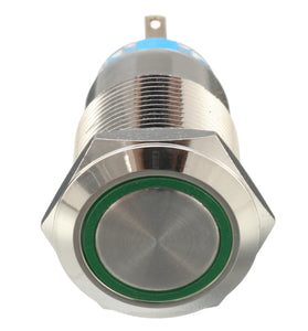 5 Pin 19mm LED Light Illuminated Push Button Latching Switch SPDT Waterproof