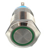 5 Pin 19mm LED Light Illuminated Push Button Latching Switch SPDT Waterproof
