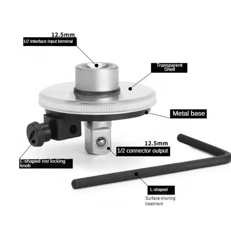 Premium CR-V Long Handle Torque Wrench High Hardness Good Toughness Calibrated in Degrees for Car Repairing 1/2 Inch Torque Gauge Silvering Automotive Tools