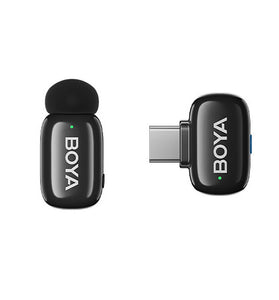 BOYA Mini Wireless Lavalier Lapel Microphone AI Intelligent Noise Cancelling Mic for iPhone Android Type-C Phone Live Broadcast Audio Video Recording Vlog