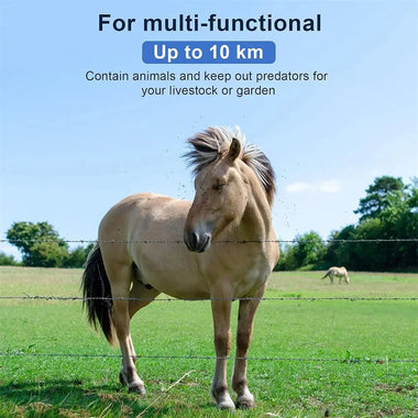 5km Electric Fence Energizer 2.5 Joule With LCD Display 12V Farm Electric Poultry Equipments Energizer Controller for Farm Livestock Cows Cattle Horse