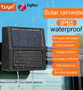 Tuya Smart Zigbe Rain Sensor With Light Detector Solar Operated IP65 Outdoor Waterproof Rain Detector Smart life Remote Control