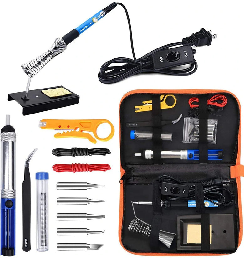 220V 60W 200-450  Plastic and Aluminum Alloy Adjustable Temperature Welding Iron Set
