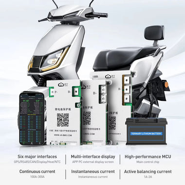 JIKONG BMS Battery Protection Board with 6 Interfaces RS485/CAN/Display/Heat/NTC Smart Active Balance BMS 40A 60A 80A 100A 200A 300A Lifepo4 Li-Ion Lto 18650 Battery BMS