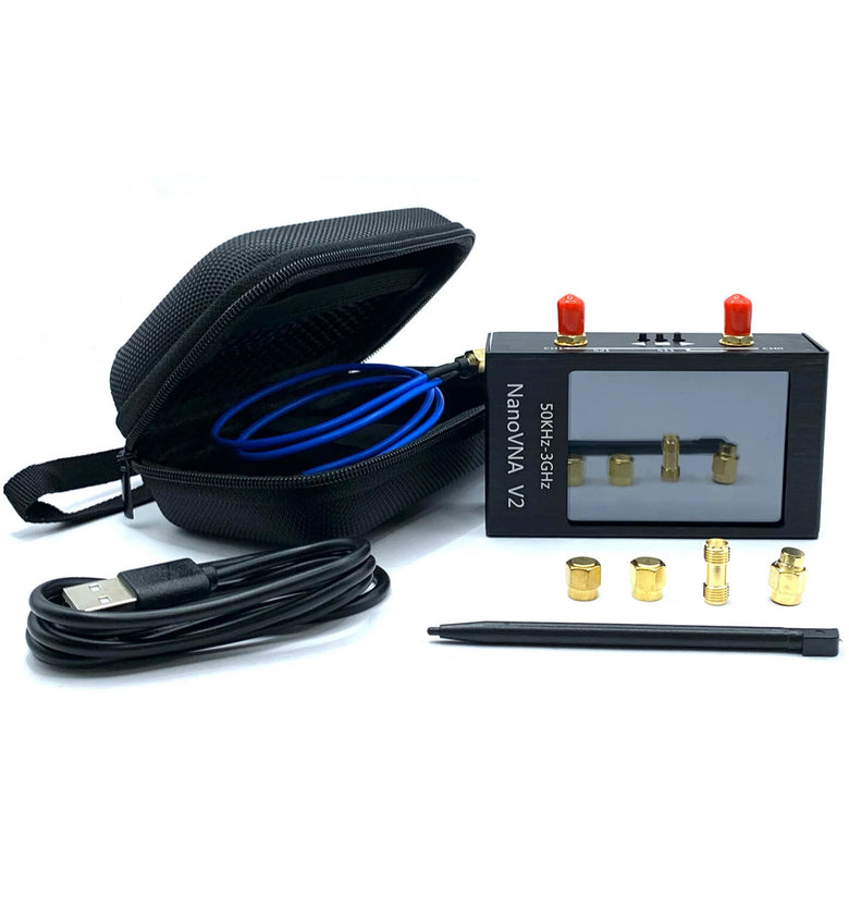 NanoVNA V2 3GHz Vector Network Analyzer High Frequency Measurement Tool with Dynamic Range 70dB till 1.5GHZ Large 2.8 Inch Display RG405 RF Cables Calibration Kit