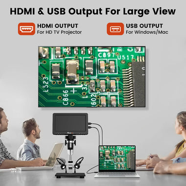 MUSTOOL DM9 Pro HDMI-compatible Digital Microscope w/eflect cover 7'' IPS Screen Microscopes 1200X Entire Coin View 16MP Professional Soldering Microscopio