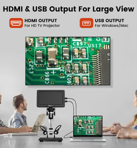 MUSTOOL DM9 Pro HDMI-compatible Digital Microscope w/eflect cover 7'' IPS Screen Microscopes 1200X Entire Coin View 16MP Professional Soldering Microscopio