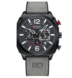CURREN Men Sports Watches Multi-function Chronograph Quartz Watch Luminous Waterproof Calendar Wristwatch