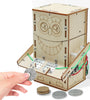 Wooden Electric Powered Coin-Eating Robot Manual DIY Puzzle Assembly Technology Small Production Creative Invention Mechanical Science Toy