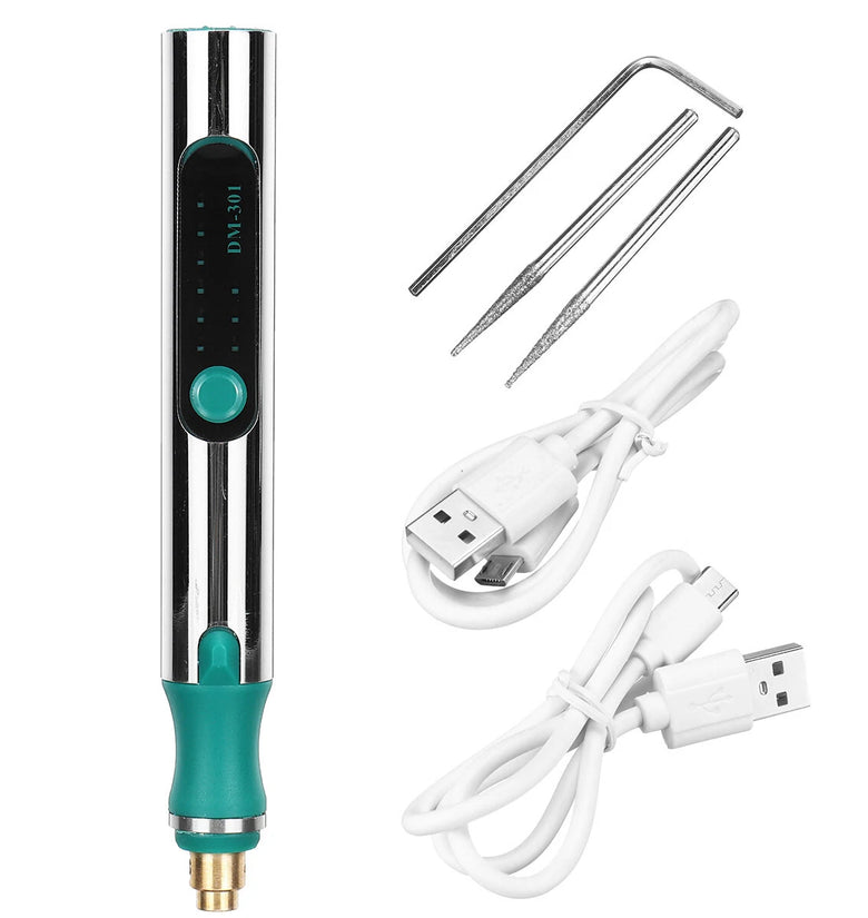 25000RPM Portable Mini Electric Grinder 3 Gears Carving Rotary Pen Drill Engraving Grinding Tool W/ Battery Indicator