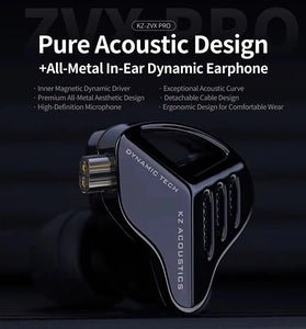 KZ ZVX PRO Dynamic Earphone In-ear Earbuds Monitor Internal Magnet Dynamic Unit HIFI Bass Sports Music Earphones Ergonomics Headset