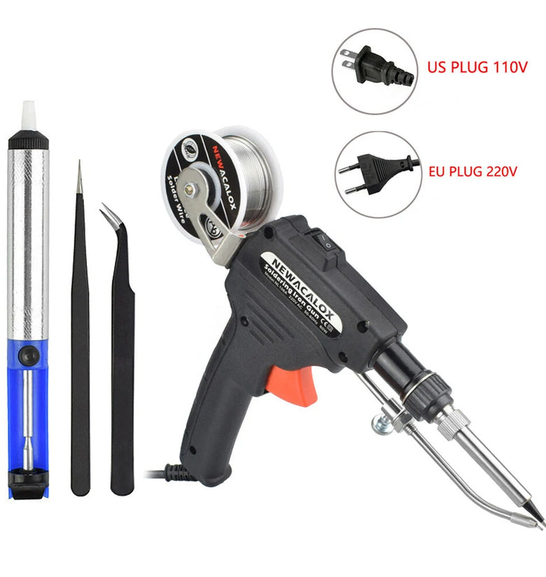EU/US 60W Soldering Iron Automatic Welding Send Tin Gun Desoldering Pump for Circuit Board Repair DIY Soldering Tool